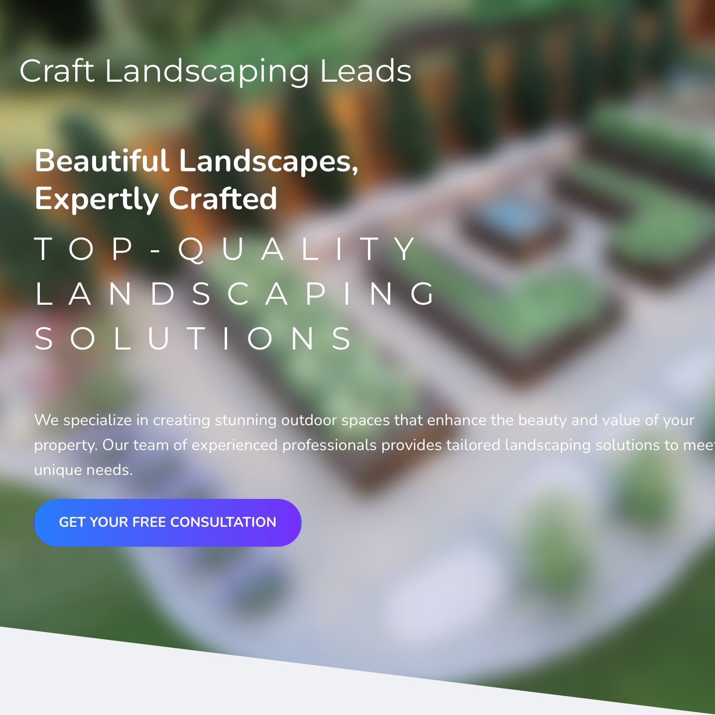 A preview image of the website Craft Landscaping Leads
